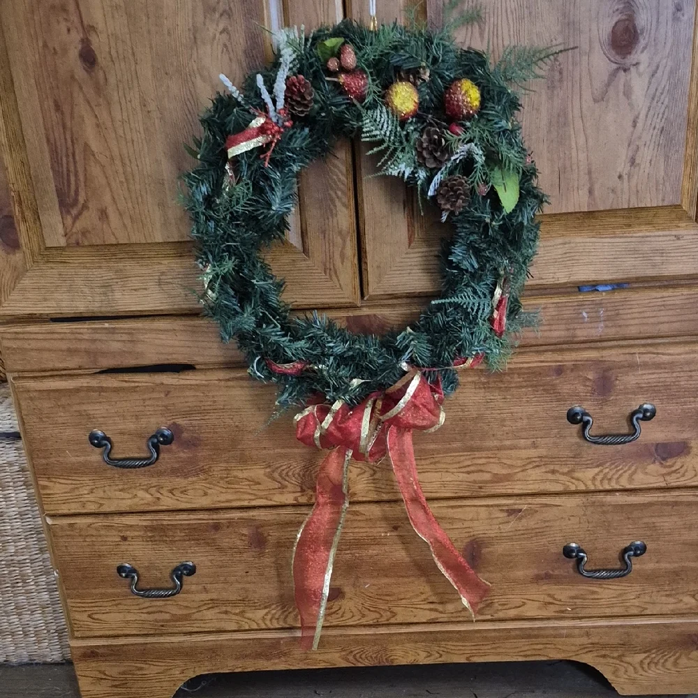 Sugared Fruit Pinecone Wreath